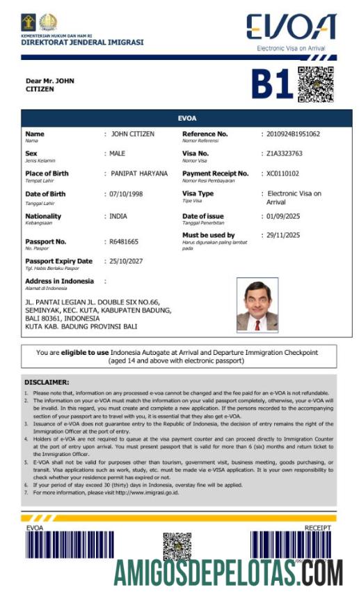 para download Modelo de visto E da Indonésia em formatos Word e PDF, versão 2